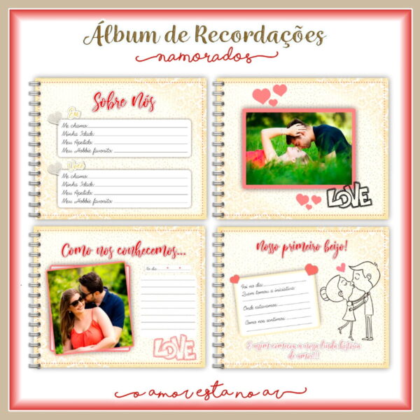 Álbum e Diário Dia dos Namorados Me faz tão bem -Arq.Digital
