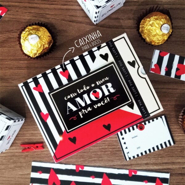 Arquivo de Corte Caixa Envelope + Caixa de Doces Namorados