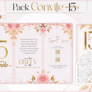 Arquivo de Corte Convites 15 Anos - Studio e pdf