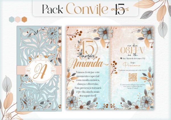 Arquivo de Corte Convites 15 Anos - Studio e pdf