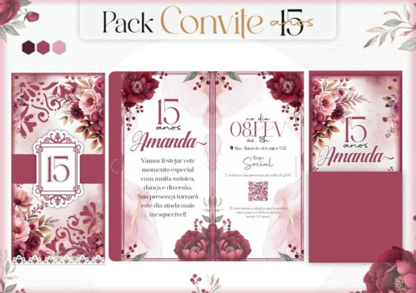 Arquivo de Corte Convites 15 Anos - Studio e pdf