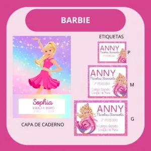 Arquivo de Corte Etiqueta Escolar Barbie 10 Arquivo de Corte Etiqueta Escolar Barbie
