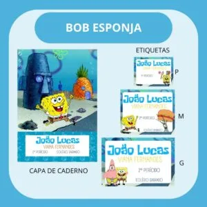 Arquivo de Corte Etiqueta Escolar Bob Esponja 16 Arquivo de Corte Etiqueta Escolar Bob Esponja