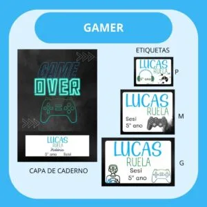 Arquivo de Corte Etiqueta Escolar Gamer 3 Arquivo de Corte Etiqueta Escolar Gamer