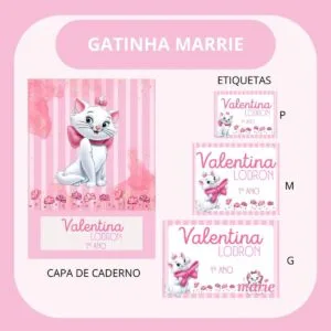 Arquivo de Corte Etiqueta Escolar Gatinha Marie 10 Arquivo de Corte Etiqueta Escolar Gatinha Marie