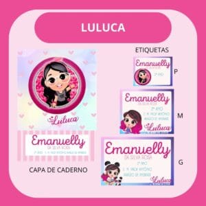 Arquivo de Corte Etiqueta Escolar Luluca