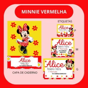 Arquivo de Corte Etiqueta Escolar Minnie Vermelha 19 Arquivo de Corte Etiqueta Escolar Minnie Vermelha