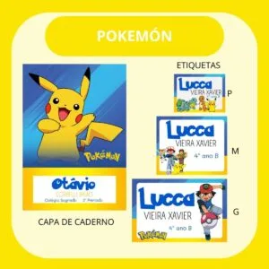 Arquivo de Corte Etiqueta Escolar Pokémon 17 Arquivo de Corte Etiqueta Escolar Pokémon
