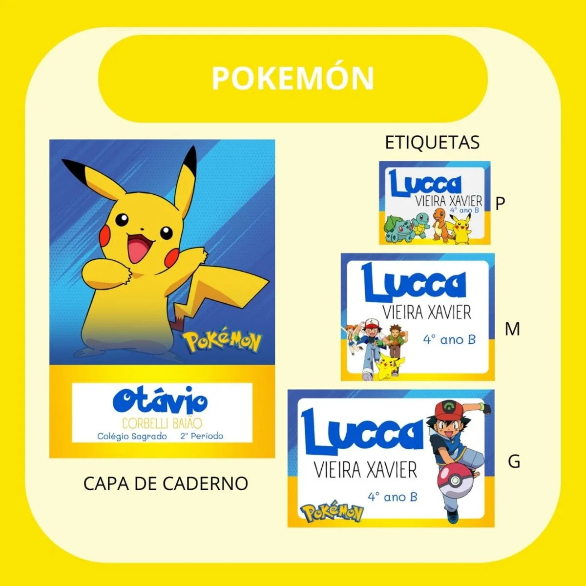 Arquivo de Corte Etiqueta Escolar Pokémon 1 Arquivo de Corte Etiqueta Escolar Pokémon