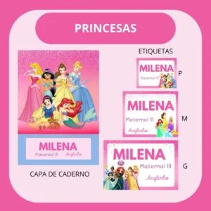 Arquivo de Corte Etiqueta Escolar Princesas 16 Arquivo de Corte Etiqueta Escolar Princesas