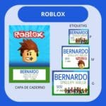 Arquivo de Corte Etiqueta Escolar Roblox