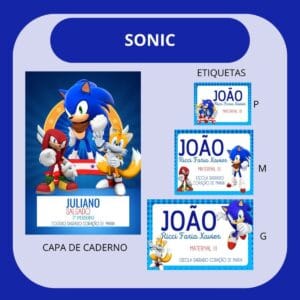Arquivo de Corte Etiqueta Escolar Sonic