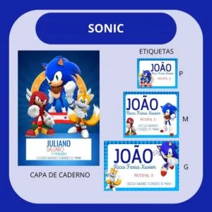 Arquivo de Corte Etiqueta Escolar Sonic 14 Arquivo de Corte Etiqueta Escolar Sonic