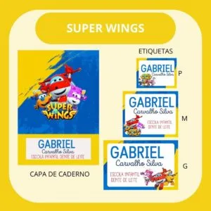 Arquivo de Corte Etiqueta Escolar Superwhings 13 Arquivo de Corte Etiqueta Escolar Superwhings