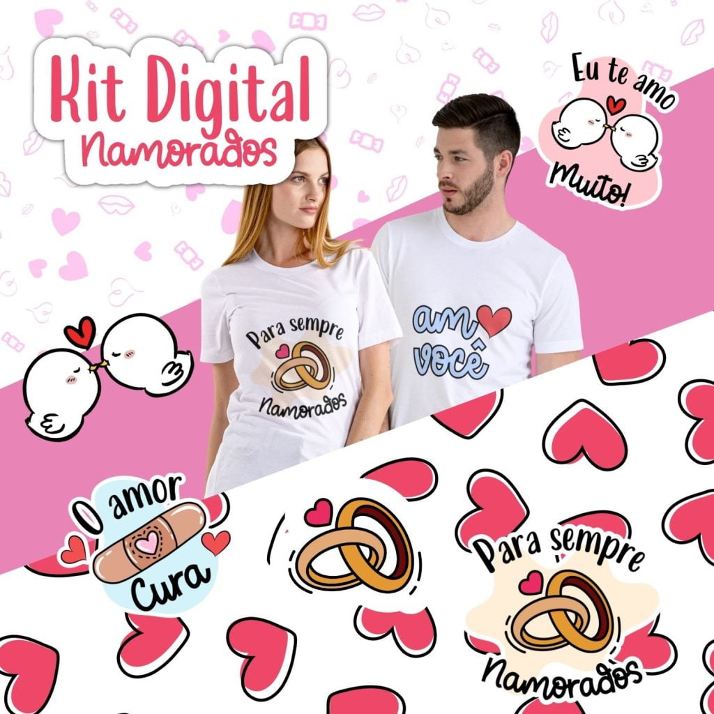 Kit Artes Editáveis para Caneca Dia dos Namorados | Ilustrei Studio