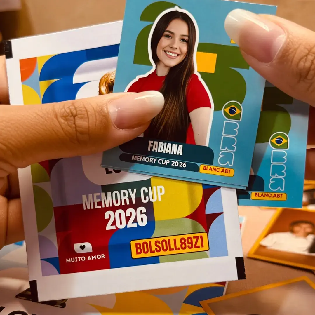 Arquivo Digital Album Dia dos Namorados Copa do Mundo Amor 2 Arquivo digital de figurinhas para álbum Memory Cup 2026 personalizável.