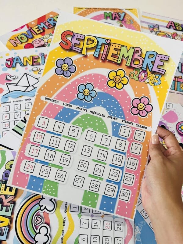 Arquivo Digital Calendário Fofo Infantil 2023 em Pdf