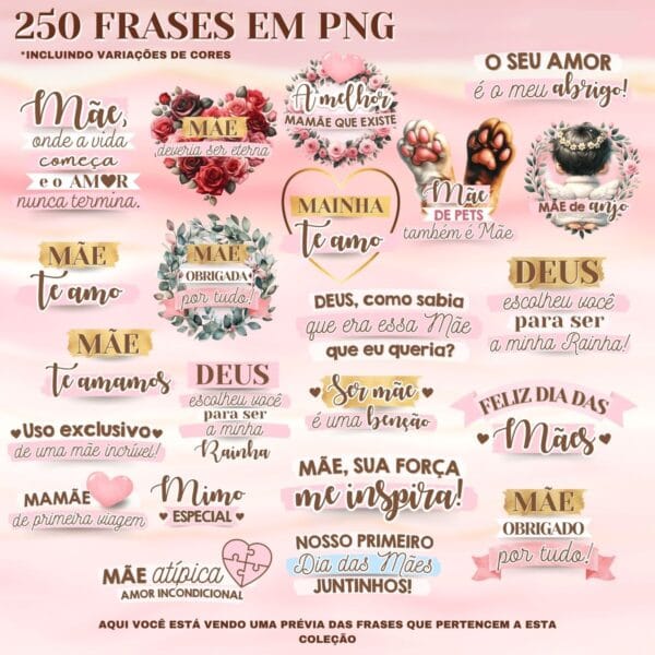 Arquivo Digital Dia das Mães 2024 Frases Ilustrações Mimos - Imagem 7