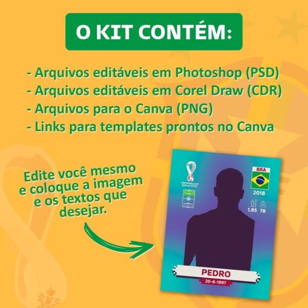 Arquivo Digital Figurinha Da Copa 2022 Pdf E Corel Editável