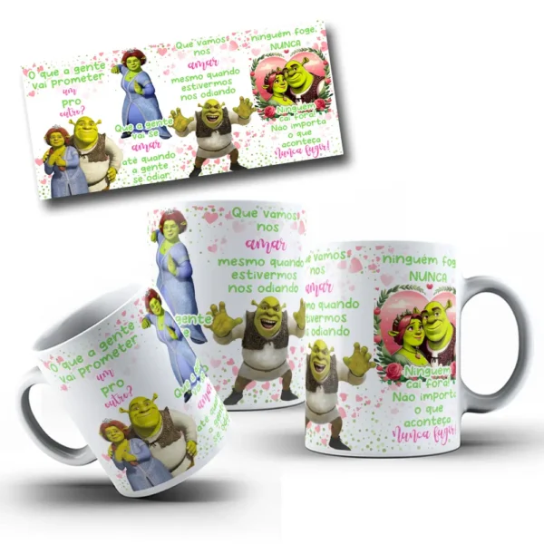Arquivo Digital para Caneca Shrek e Fiona Promessas