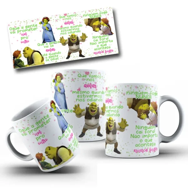 Arquivo Digital para Caneca Shrek e Fiona Promessas
