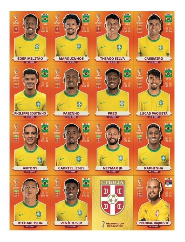 Arquivo Em Pdf Com Todas As Figurinhas Da Copa 2022