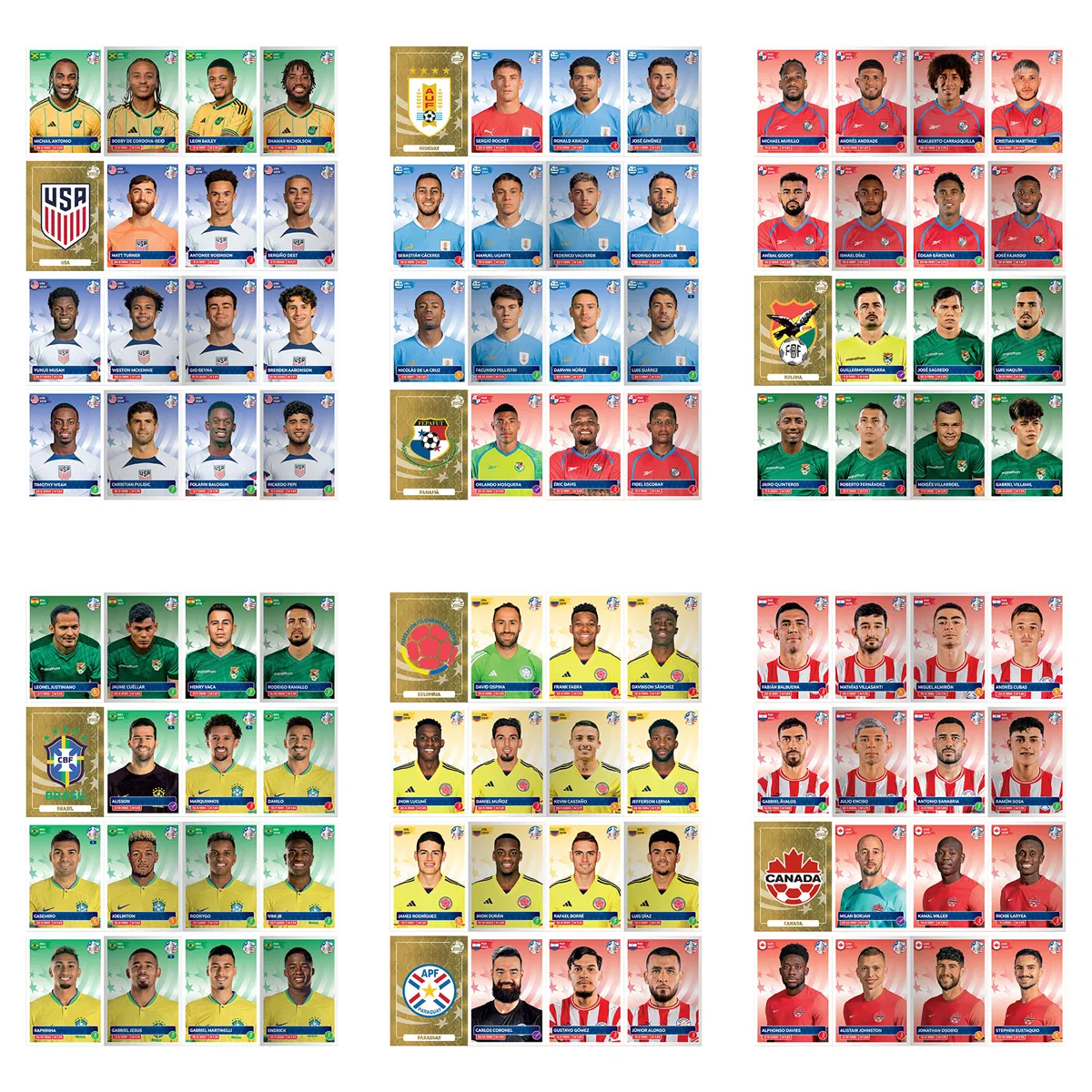 Arquivo PDF Figurinhas Copa América 2024 Estados Unidos