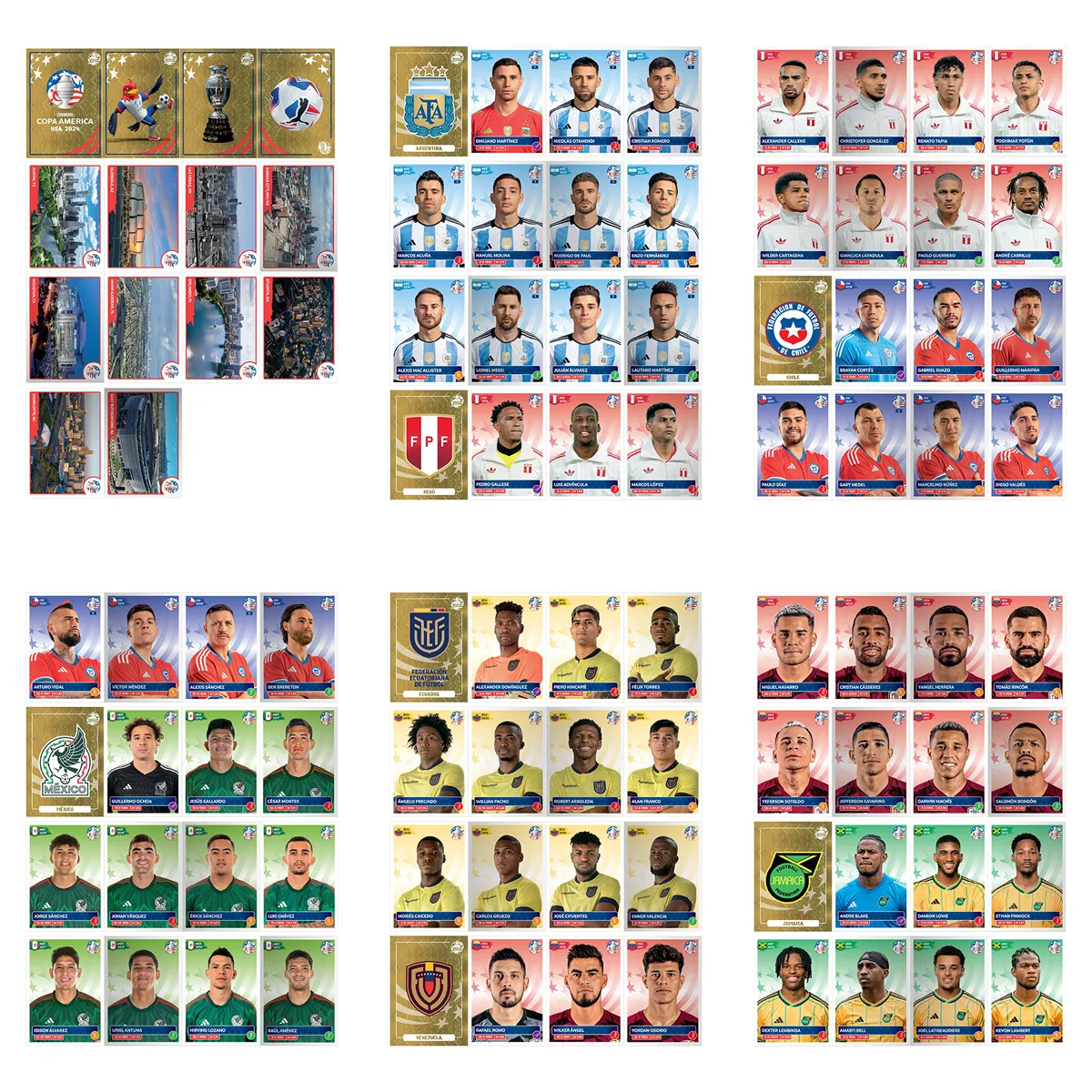 Arquivo PDF Figurinhas Copa América 2024 Estados Unidos
