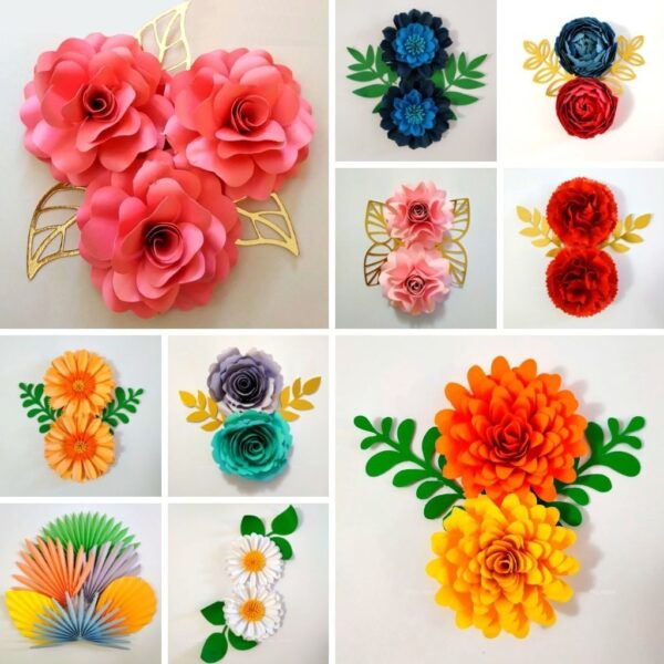 Arquivos Corte Molde Flores de Papel Papelaria Personalizada