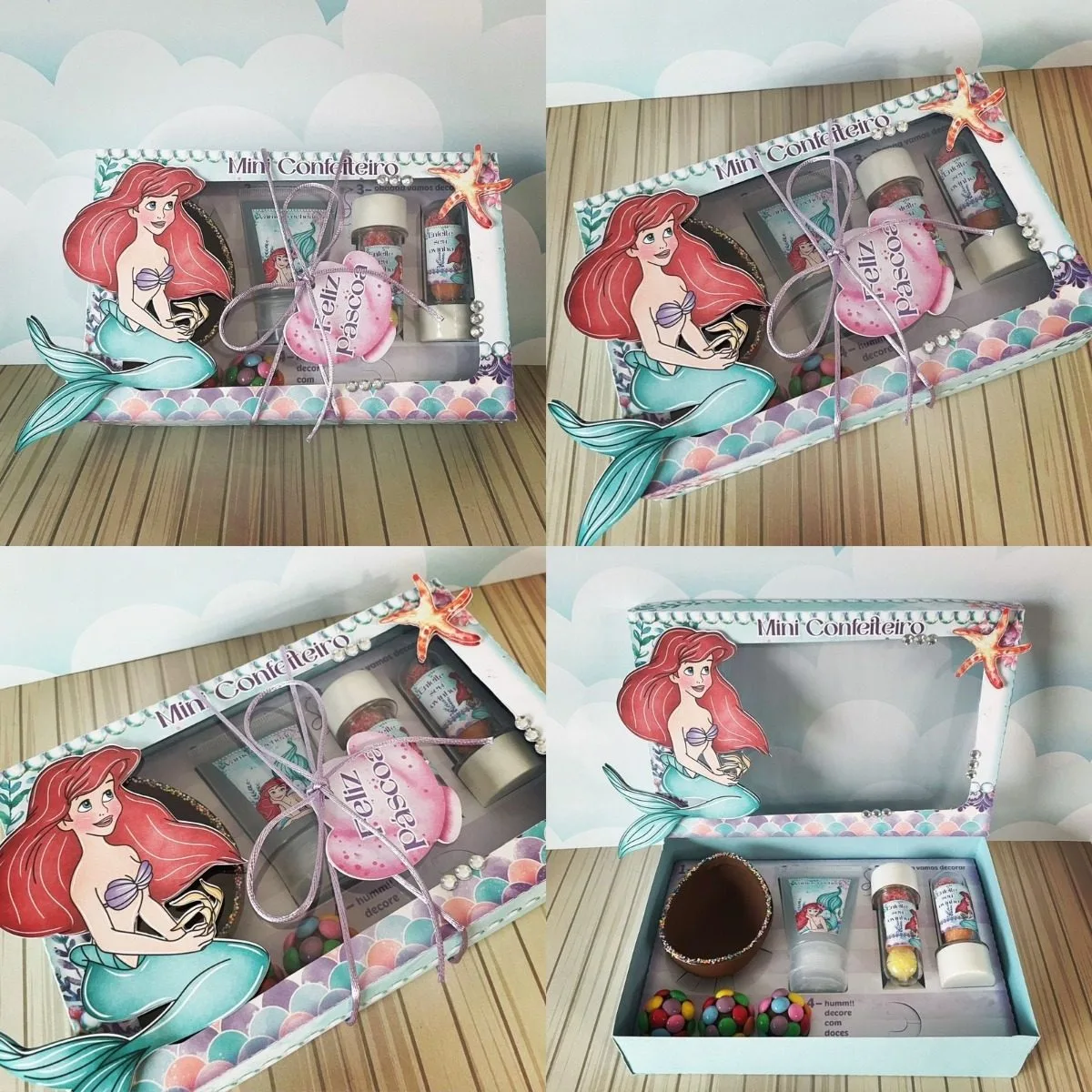 Arquivos Corte Páscoa Ariel Pequena Sereia Mini Confeiteiro 1 Arquivos Corte Páscoa Ariel Pequena Sereia Mini Confeiteiro