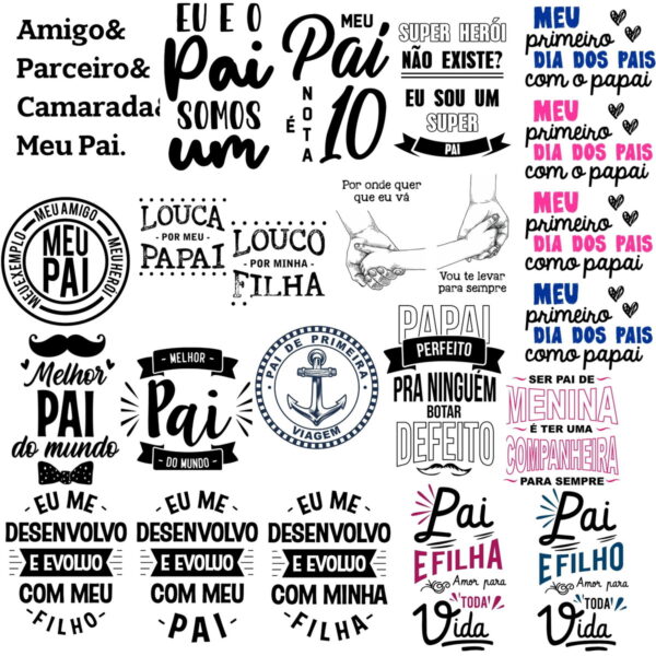 Arquivos Dia dos Pais Frases Letterings Figuras Png