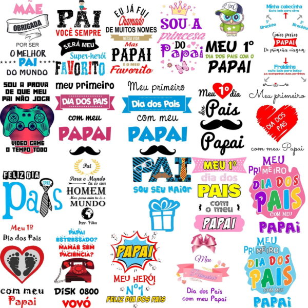 Arquivos Dia dos Pais Frases Letterings Figuras Png