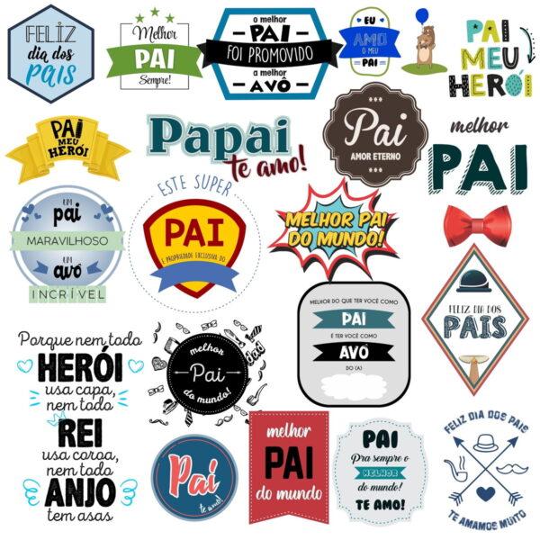 Arquivos Dia dos Pais Frases Letterings Figuras Png