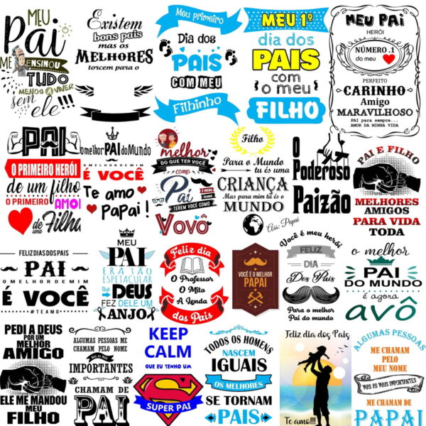 Arquivos Dia dos Pais Frases Letterings Figuras Png