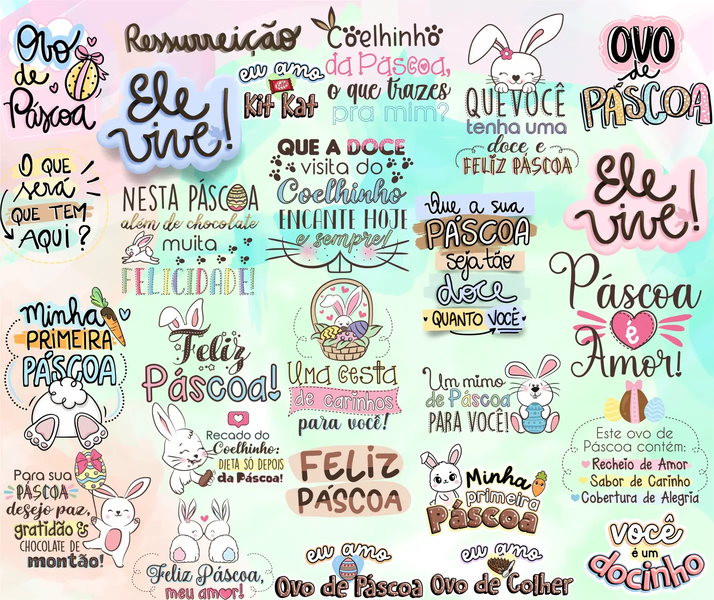 Arquivos Lettering Frases Pascoa Coelhinho Chocolate Png 3 Arquivos Lettering Frases Pascoa Coelhinho Chocolate Png 3
