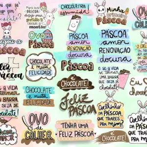 Arquivos Lettering Frases Pascoa Coelhinho Chocolate Png 5