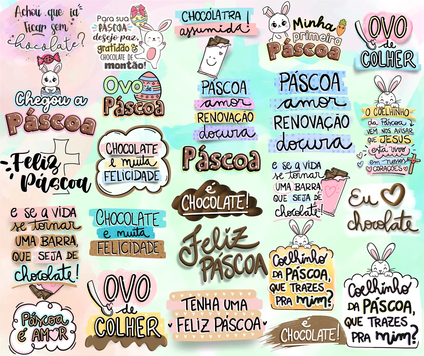 Arquivos Lettering Frases Pascoa Coelhinho Chocolate Png 1 Arquivos Lettering Frases Pascoa Coelhinho Chocolate Png 5