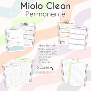 Arquivos Miolo Clean Permanente Agenda Editável Pdf + Png 5 Arquivos Miolo Clean Permanente Agenda Editável Pdf + Png