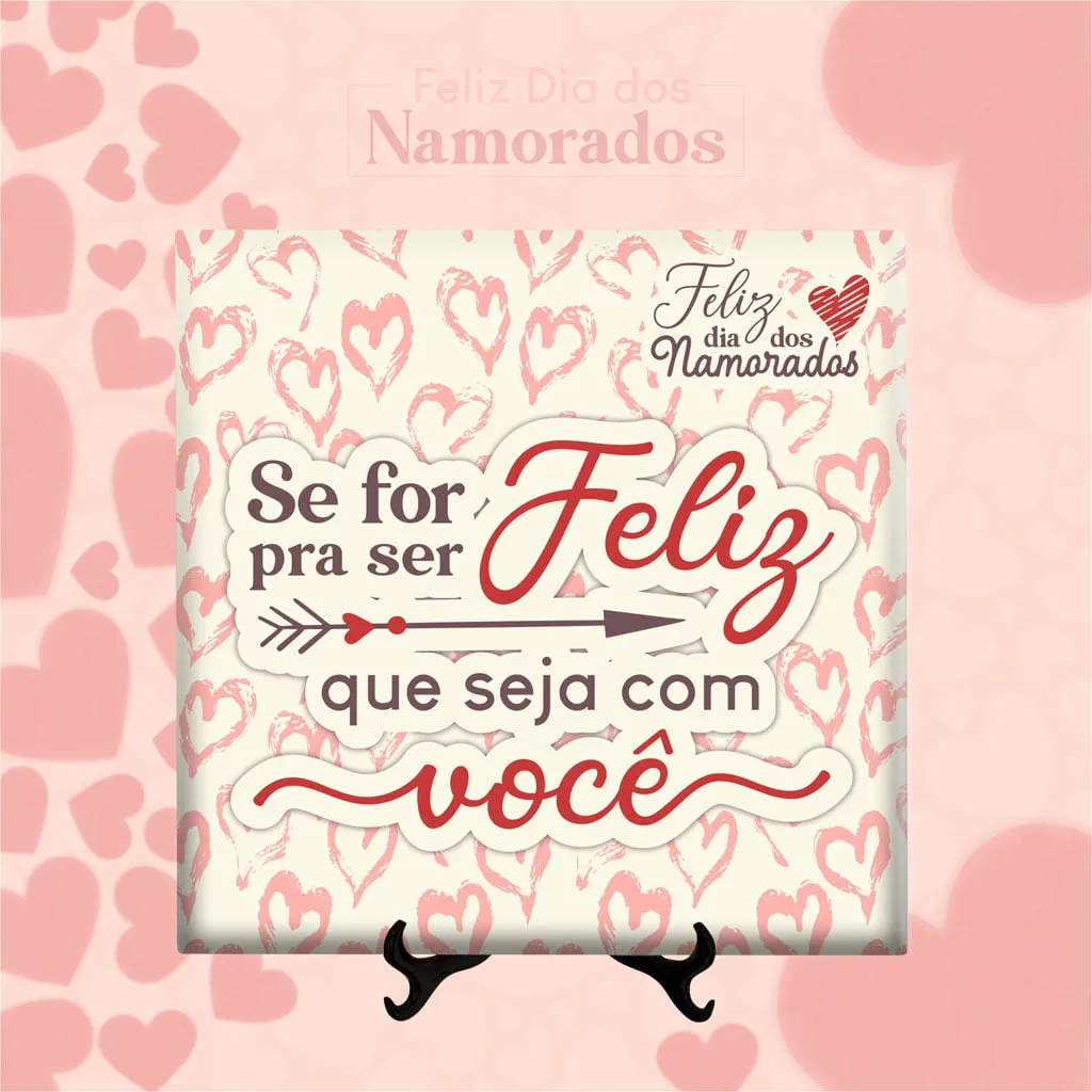 Arquivos Sublimação Azulejos Dia dos Namorados 2023 Editável 7 Arte digital com corações rosas, frase romântica e fundo claro