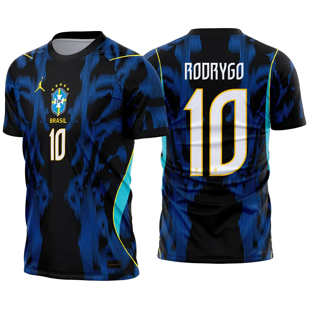 Arte Camisa Seleção Brasil Reserva Copa 2026-2027 Vetor Cdr 1 Camisa Brasil Rodrygo 10 vetorizada para sublimação e corte