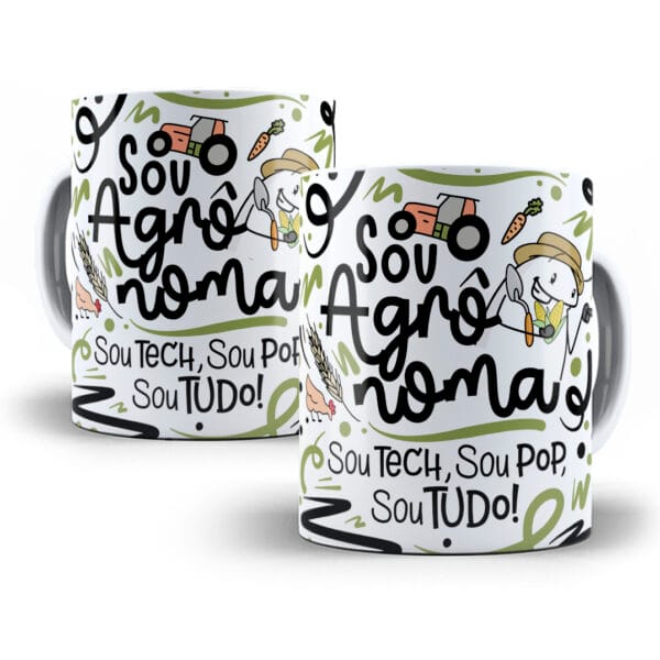 Arte Caneca Agrônomo(a) Flork Profissões Sublimação Png