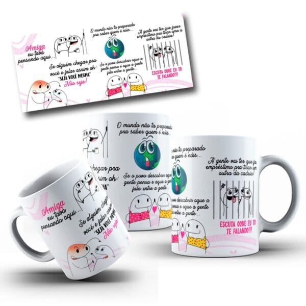 Arte Caneca Amiga Presas