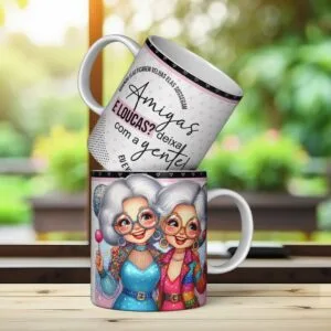 Arte Caneca Amigas Velinhas - Png e Corel