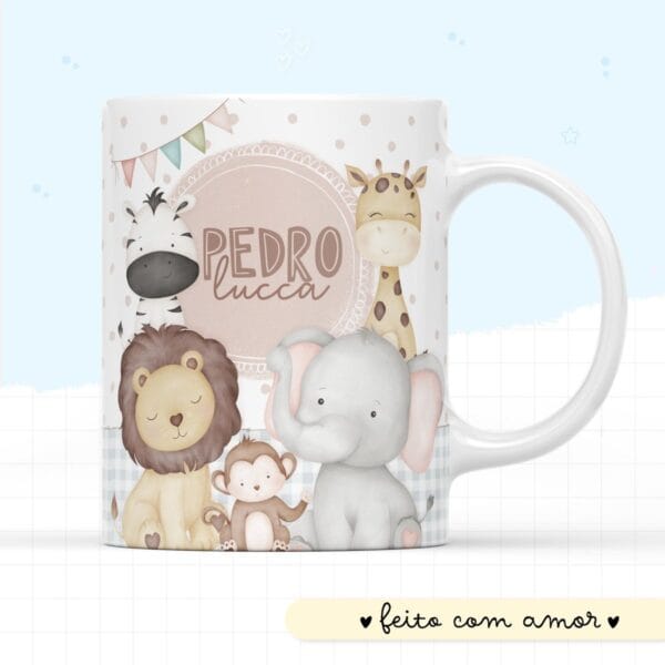 Arte Caneca Animais Cute