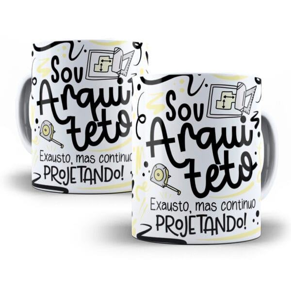 Arte Caneca Arquiteto(a) Flork Profissões Sublimação Png
