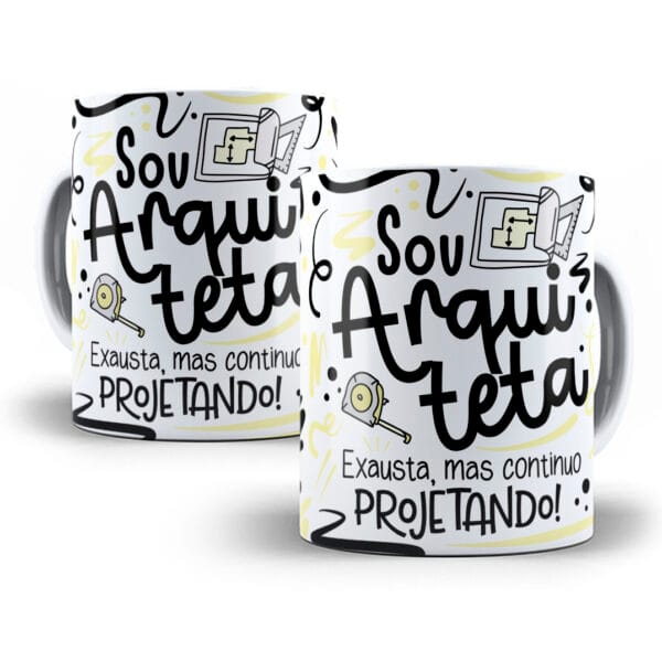 Arte Caneca Arquiteto(a) Flork Profissões Sublimação Png