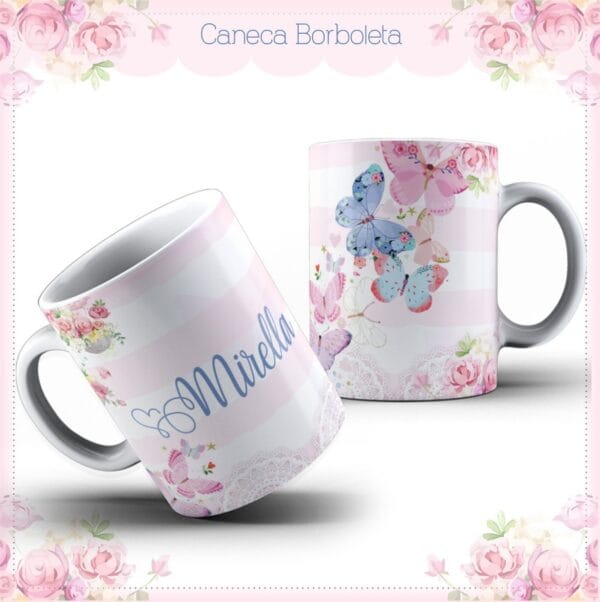 Arte Caneca Baby Borboletas