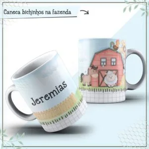 Arte Caneca Bichinhos na Fazenda