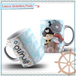 Arte Caneca Bichinhos Pirata
