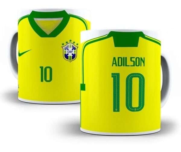 Arte Caneca Brasil 2022 Copa Do Mundo Qatar Editável